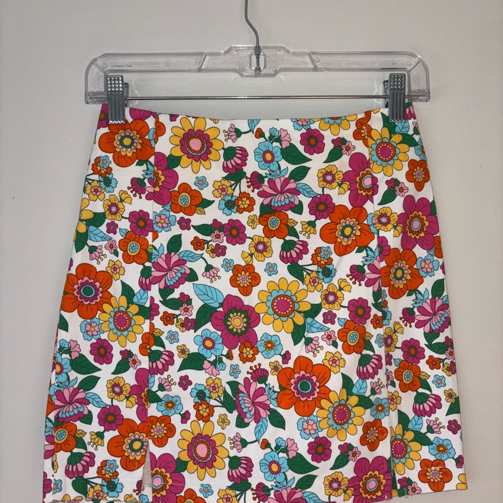 Love on a Hanger Colorful Floral Mini Skirt